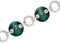 Black Ti, Sterling Silver Anodized Blue-Green 21mm Link Bracelet, 8"