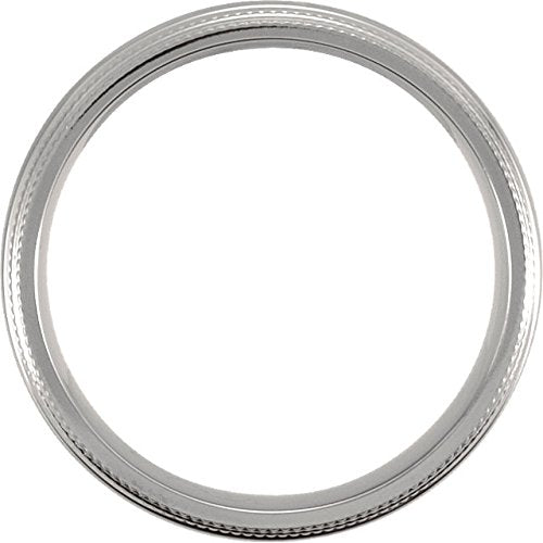 Titanium 8mm Double Milgrain Comfort Fit Ring, Size 9.5