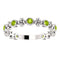 Platinum Genuine Peridot Beaded Ring