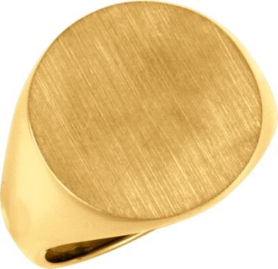 Men's 18k Yellow Glod 18mm Oval Signet Ring