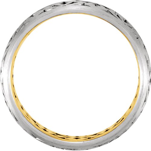 7mm 14k Yellow and White Gold Fancy Cut-Out Pattern Custom Band, Sizes 5 to 13