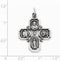 Sterling Silver Antiqued 4-Way Medal Pendant (33X25 MM)