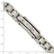 Men's Polished and Brushed Stainless Steel CZ Cross ID Bracelet, 9"