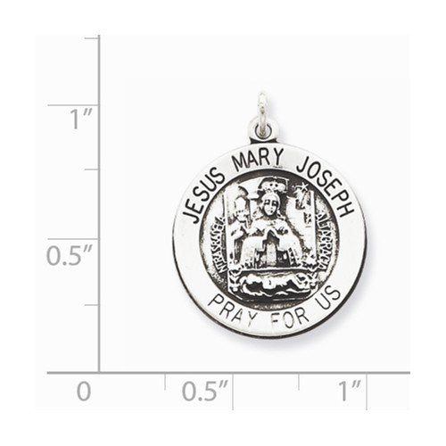 Sterling Silver Antiqued Holy Family Medal (20X15MM)