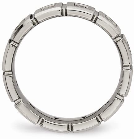 Matte Titanium 12-Stone CZ 5mm Comfort-Fit Band