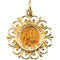 14k Yellow Gold Round Our Lady of Lourdes Medal (18.5 MM)