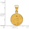 18k Yellow Gold Guardian Angel Medal Pendant (23X13MM)