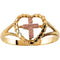 14k Yellow and Rose Gold Heart and Cross Ring, Size 7