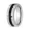 Men's Titanium, Black Carbon Fiber 8mm Comfort-Fit Groove Band