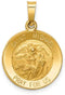 14k Yellow Gold Satin St. Michael Medal Pendant (17X15 MM)