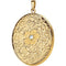 14k Yellow Gold, Diamond, Floral Engraved Oval Locket