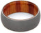 Tulip Wood, Sandblasted Titanium 8mm Comfort-Fit Band, Size 8.5