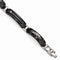 Men's Midnight Cable Collection Black Titanium 12mm Cable Black Spinel Sterling Silver Bezel Bracelet, 8"