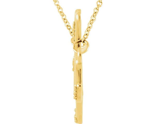 Diamond 'Hope' 14k Yellow Gold Pendant Necklace, 16.8" (.08 Cttw)