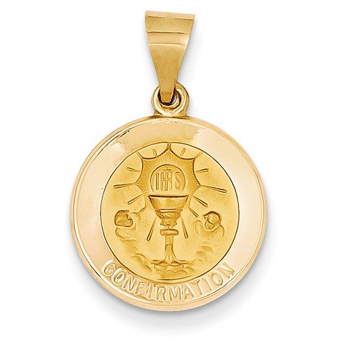 14k Yellow Gold Confirmation Medal Pendant (18X15MM)
