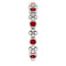 Genuine Ruby Beaded Ring, Rhodium-Plated 14k White Gold