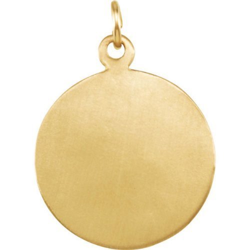 14k Yellow Gold Angel Medal with Beveled Edge Frame (16 MM)