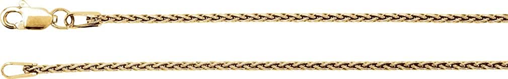 1.25mm 14k Yellow Gold Wheat Chain, 24"