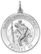 Sterling Silver Saint Christopher Medal Pendant (35X25 MM)