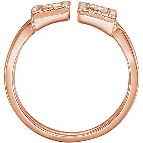 Double Rectangle Geometric Diamond Ring, 14k Rose Gold, (1/2 Ctw, Color H+, Clarity I1), Size 7