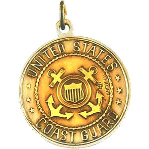 US Coast Guard 14k Yellow Gold St Michael Protect Us Medal