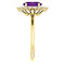 Genuine Oval Amethyst and Diamond Halo 14k Yellow Gold Ring (.35 Cttw, GH Color, SI1 Clarity), Size 5.25