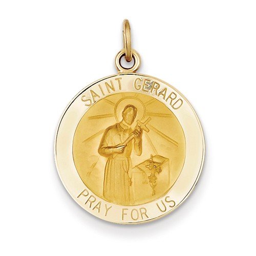 14k Yellow Gold St. Gerard Medal Pendant (26X19MM)