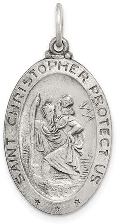 Sterling Silver St. Christopher Baseball Medal (30X15MM)