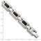 Men's Brushed Stainless Steel 13mm Black Carbon Fiber Inlay Bracelet, 9 Inches