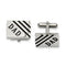 Stainless Steel Black Enamel Dad Rectangle Cuff Links, 14X20MM