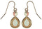 Opal Cabochon Teardrop Earrings, 10k Yellow Gold, 12k Green and Rose Gold Black Hills Gold Motif