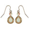 Opal Cabochon Pear Teardrop Earrings, 10k Yellow Gold, 12k Rose and Green Gold Black Hills Gold Motif