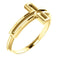 Embossed Cross 14k Yellow Gold Ring