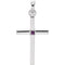 Amethyst Inset Cross Rhodium-Plated 14k White Pendant (22.65x11.4MM)