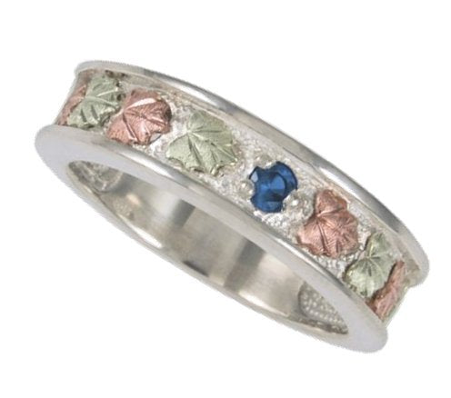 Womens Sterling Silver, 12k Green Gold, 12k Pink Gold, 1 Stones Ring, Sizes 4, 4.5, 5, 5.5, 6, 6.5, 7, 7.5, 8, 8.5, 9