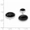 Rhodium-Plated Sterling Silver Onyx Oval Cuff Links, 18.8X15.5MM