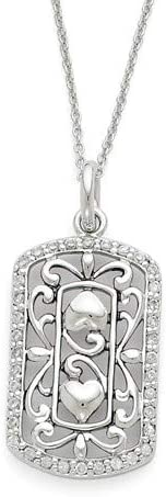 CZ 'Thankful For You' Necklace, Rhodium-Plated Sterling Silver, 18" (36x17MM)