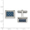 Stainless Steel Blue Carbon Fiber Inlay Rectangle Cuff Links