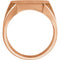 Men's Brushed Signet Ring, 18k Rose Gold, Size 9.25 (18X16MM)