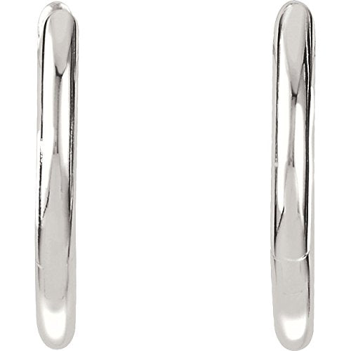 Round Tube Hoop Earrings, Sterling Silver (24.30X14.25 mm)
