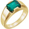 Men's Chatham Created Emerald 3 Ct. Ring, 14k Yellow Gold, Size 12.5