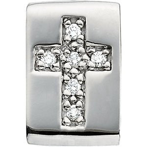 Diamond Cross Pendant Slide 14k White Gold