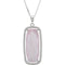 Rose Quartz Antique Cushion Sterling Silver Necklace, 18"