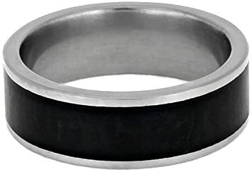 The Men's Jewelry Store (Unisex Jewelry) Black Jade 8mm Comfort-Fit 8mm Matte Titanium Wedding Band