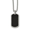 Edward Mirell Stainless Steel Black Carbon Fiber Dog Tag Necklace, 20"