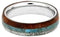 The Men's Jewelry Store (Unisex Jewelry) Crushed Turquoise, Deer Antler, Amboyna Wood, 4.5mm Titanium Comfort-Fit Band, Size 13