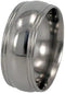 Grooved Round Edged 8mm Comfort Fit Titanium Wedding Band, Size 13