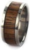 Zebrawood Inlay 8mm Comfort Fit Titanium Wedding Band, Size 10