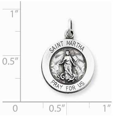 Sterling Silver Antiqued Saint Martha Medal (21X15MM)