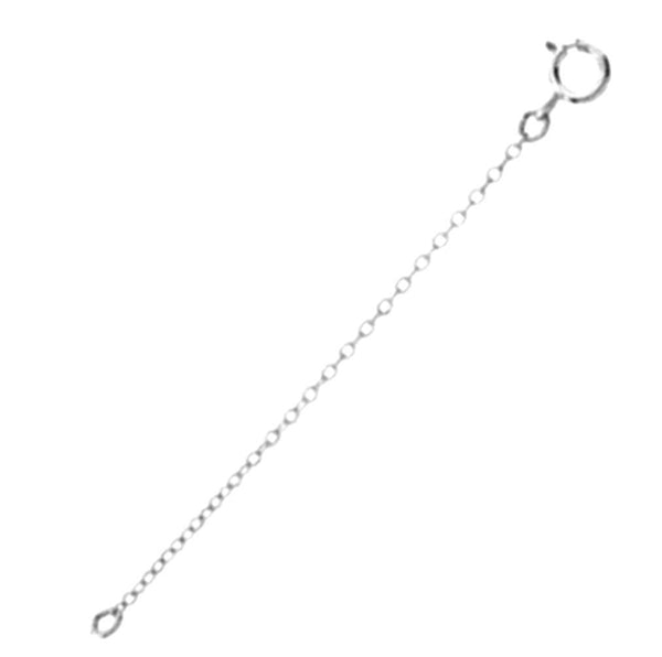 1mm 14k White Gold Necklace Extender or Safety Curb Chain, 2.25